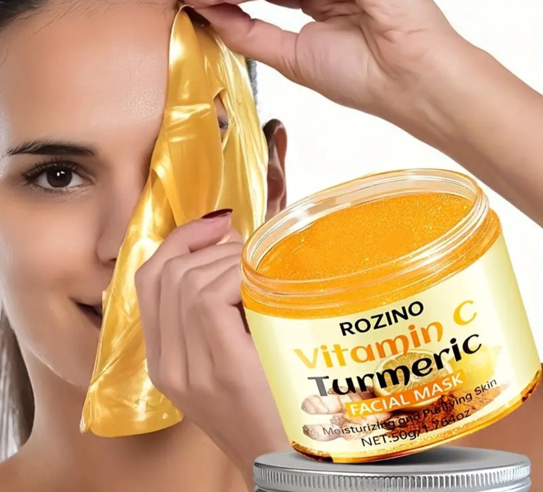 50 Turmeric Mask, Natural Turmeric + Vitamin C Essence, Deep Cleaning Mask