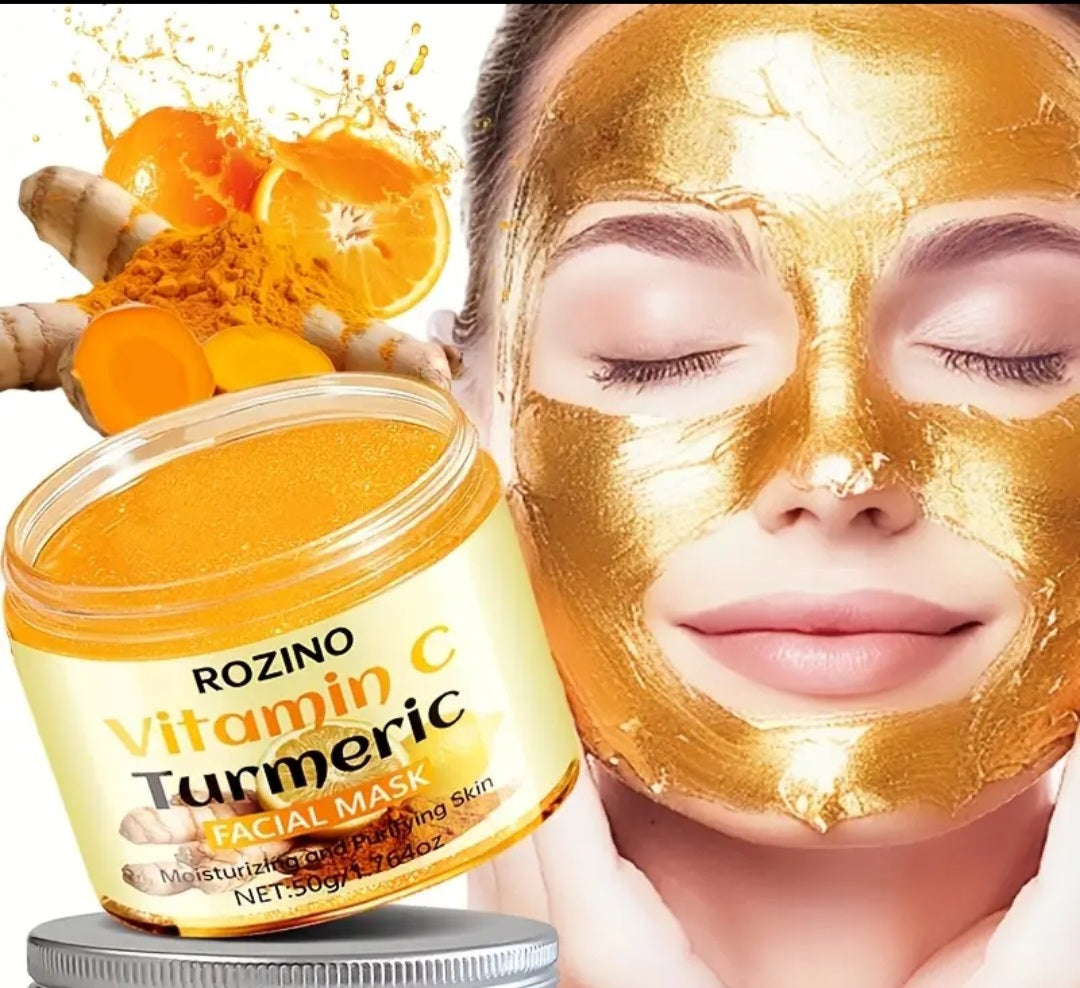 50 Turmeric Mask, Natural Turmeric + Vitamin C Essence, Deep Cleaning Mask