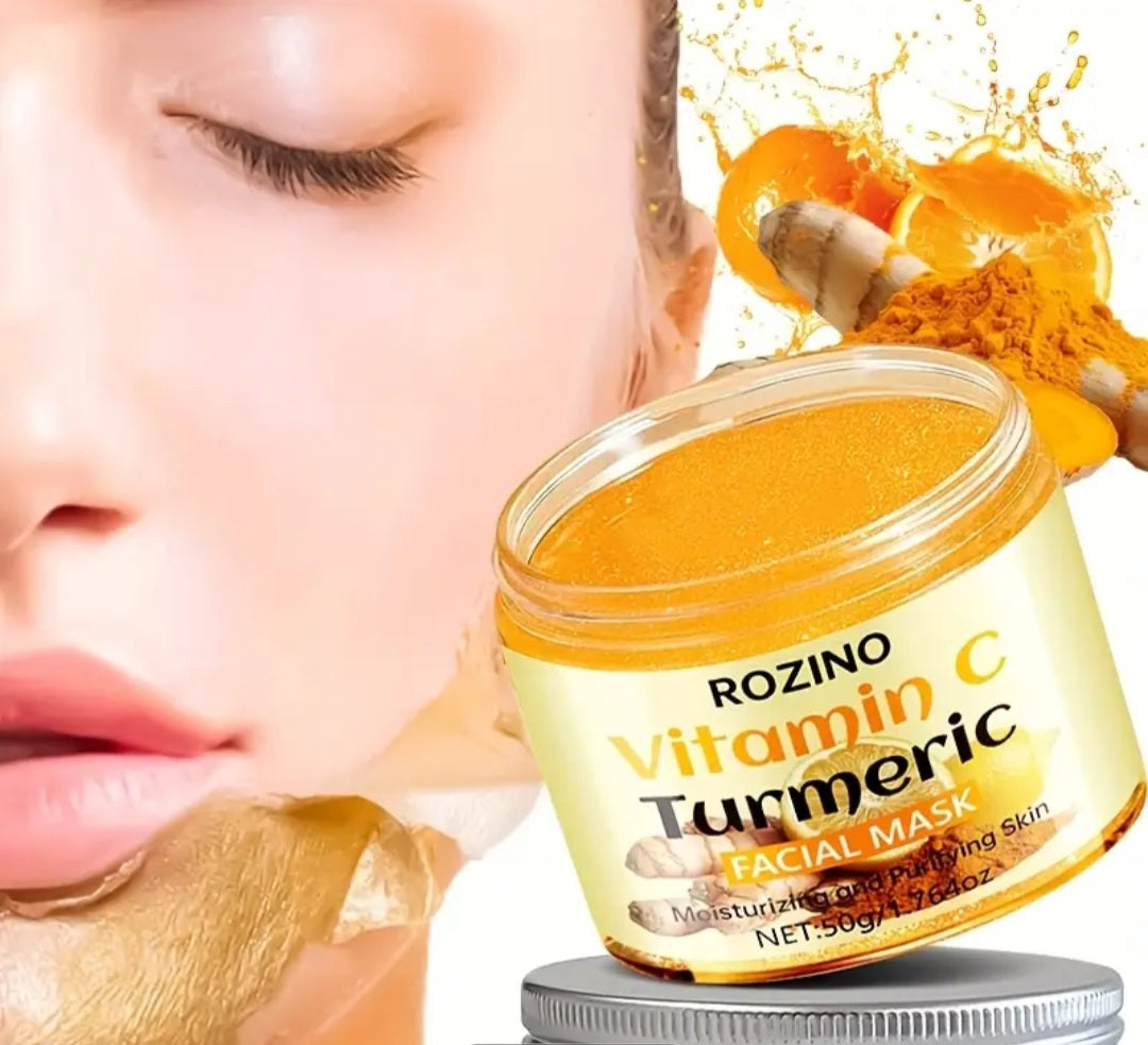 50 Turmeric Mask, Natural Turmeric + Vitamin C Essence, Deep Cleaning Mask