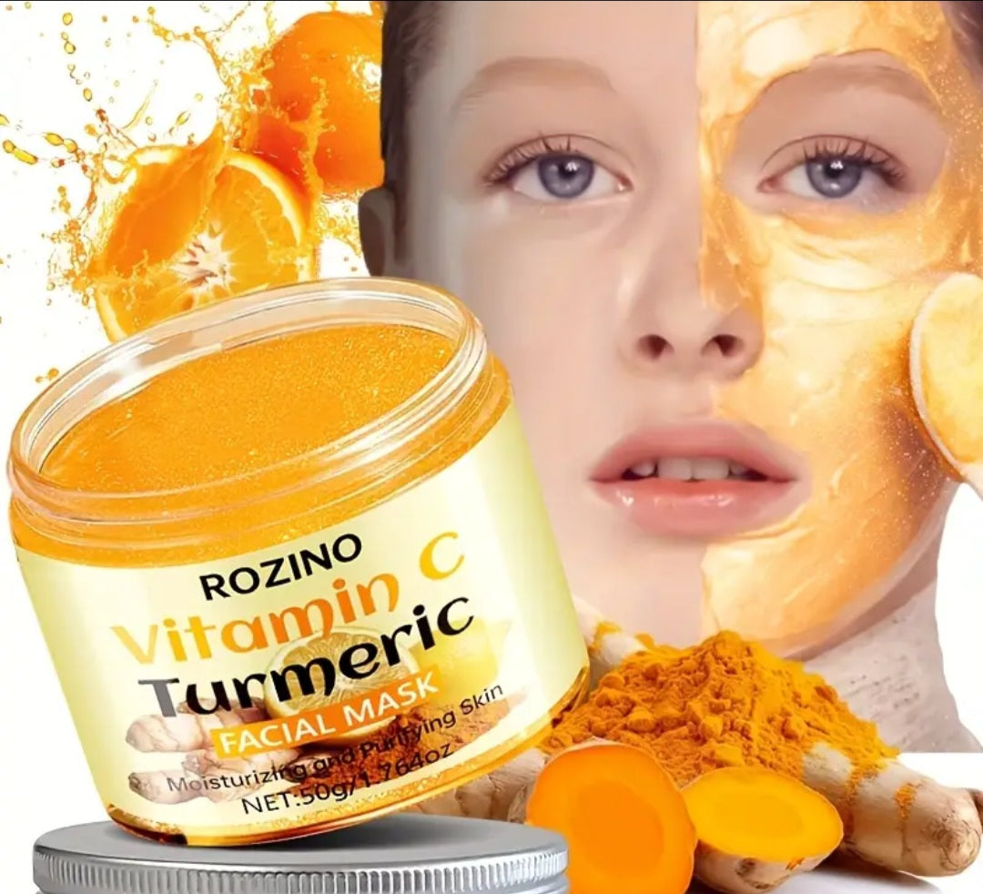 50 Turmeric Mask, Natural Turmeric + Vitamin C Essence, Deep Cleaning Mask