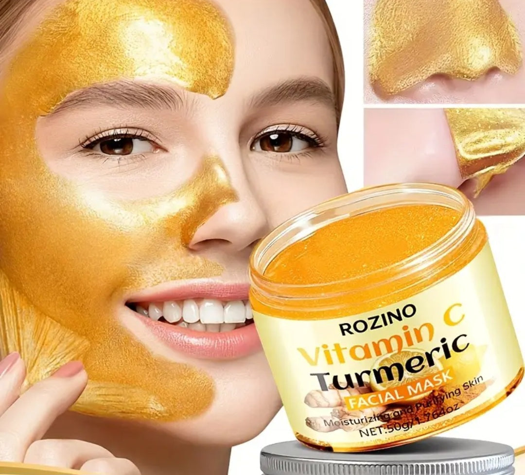 50 Turmeric Mask, Natural Turmeric + Vitamin C Essence, Deep Cleaning Mask