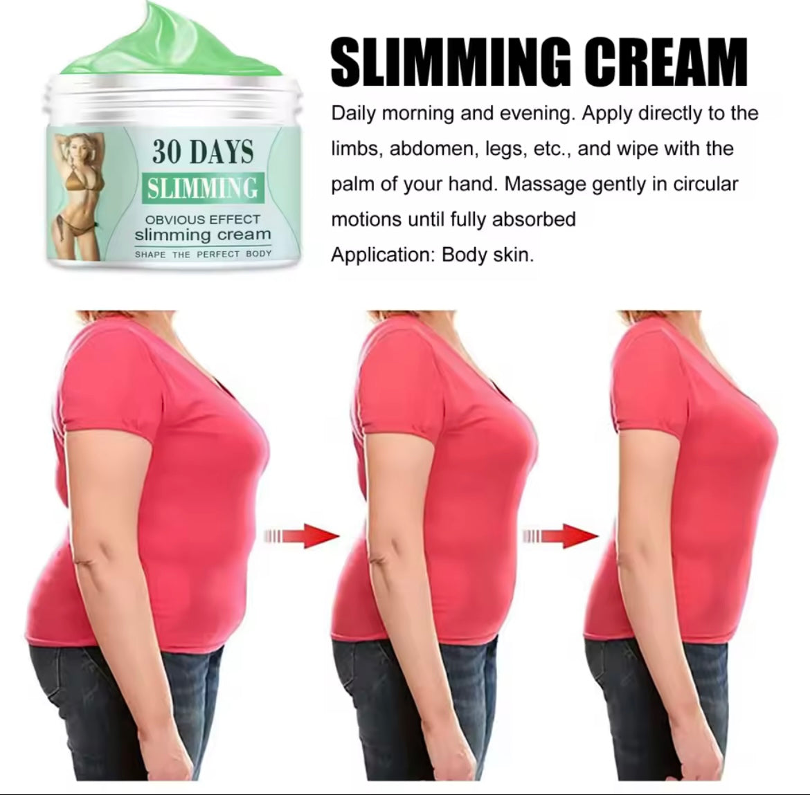 Slimming Cream Fat Burning Abdomen Shrinking Body Firming Fat for Stomach Legs and Buttocks Waist Weight Loss Massage Cream