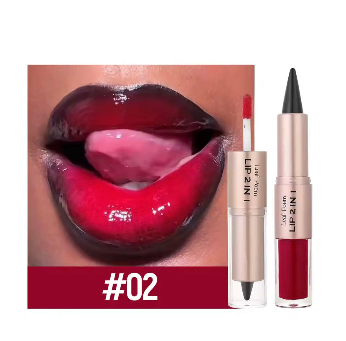 Black Brown Tapered Lip Liner Contour Pencil Double Head Mirror Plumping Lip Glaze Crystal Lip Gloss Sexy Red Lips Tint Makeup
