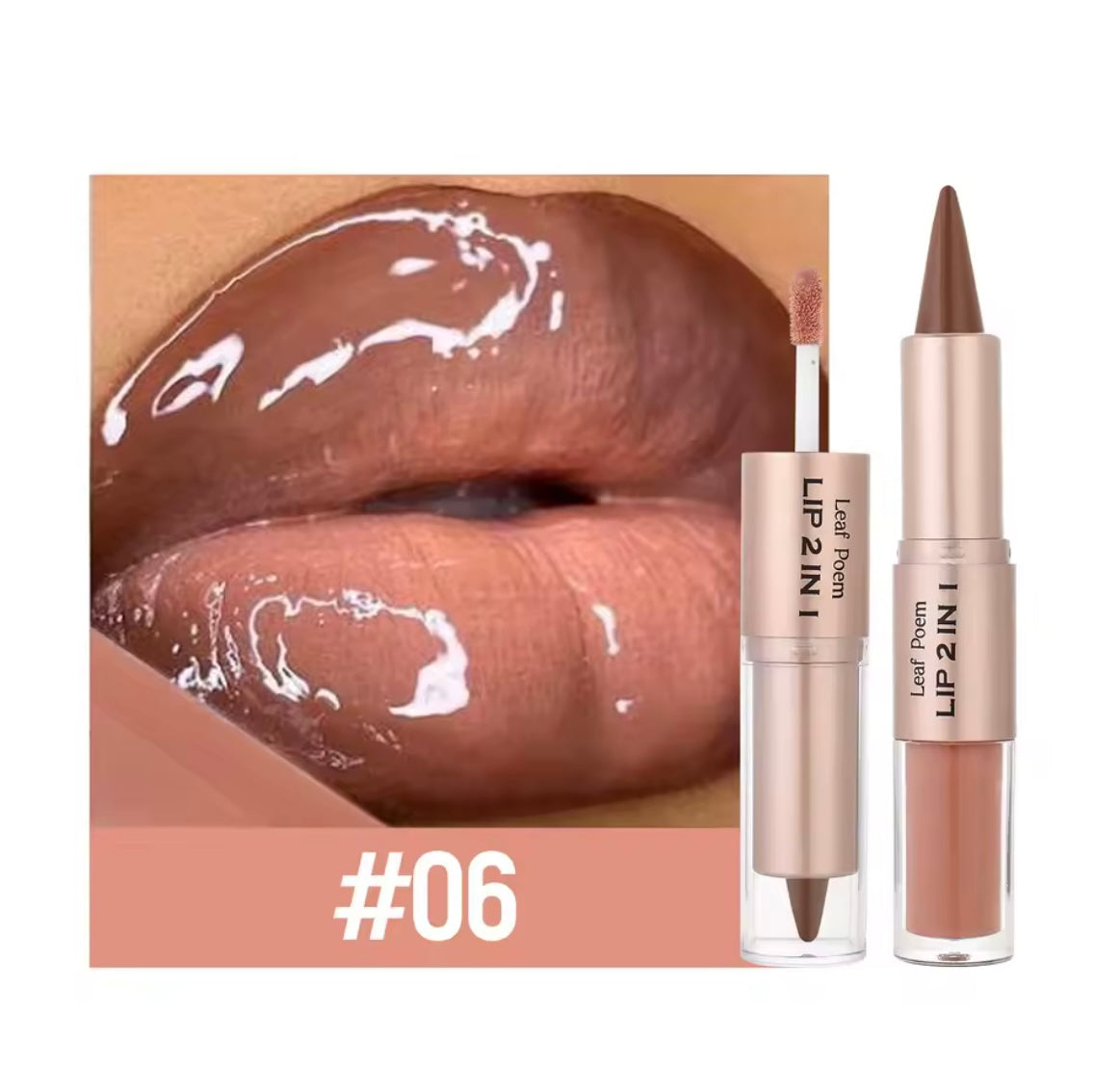 Black Brown Tapered Lip Liner Contour Pencil Double Head Mirror Plumping Lip Glaze Crystal Lip Gloss Sexy Red Lips Tint Makeup