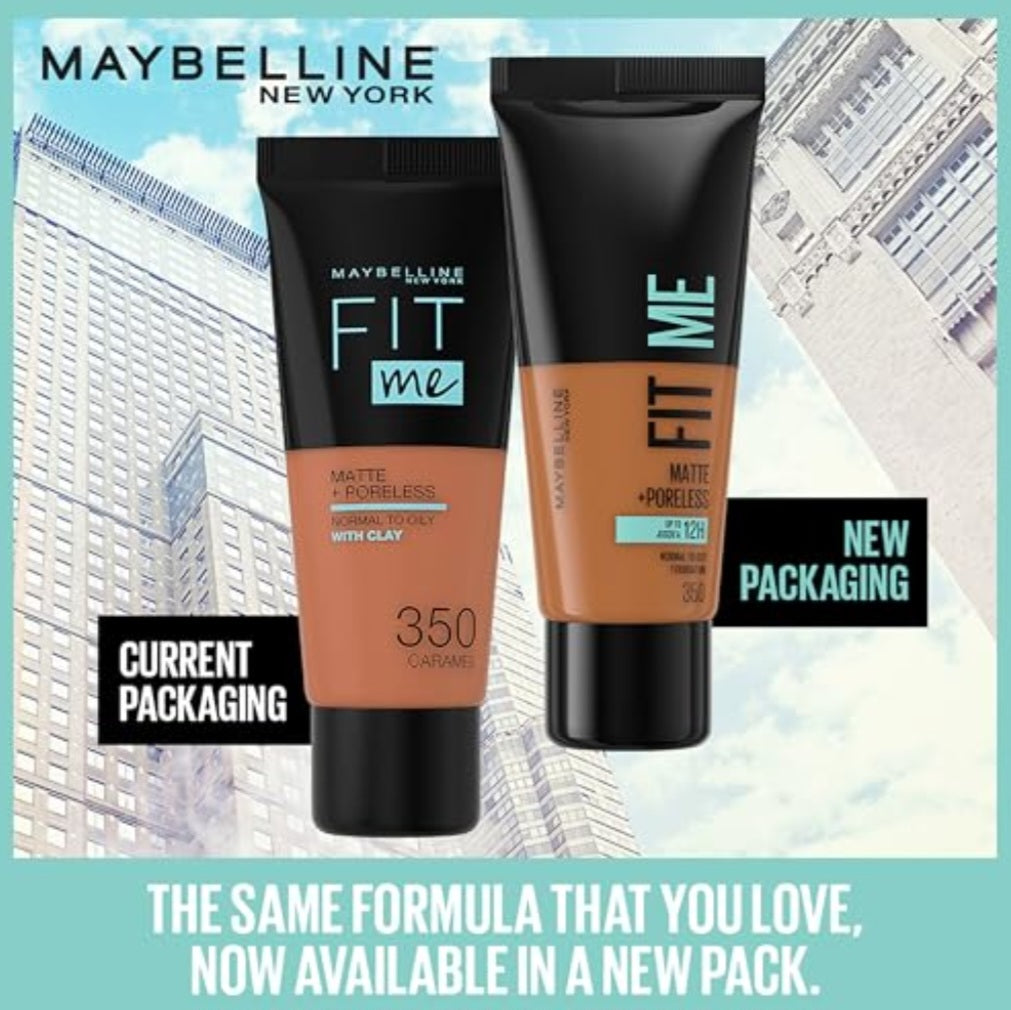 Maybelline Fit Me Foundation, Matte & Poreless, Full Coverage Blendable Normal to Oily Skin, 220 Natural Beige 30ml