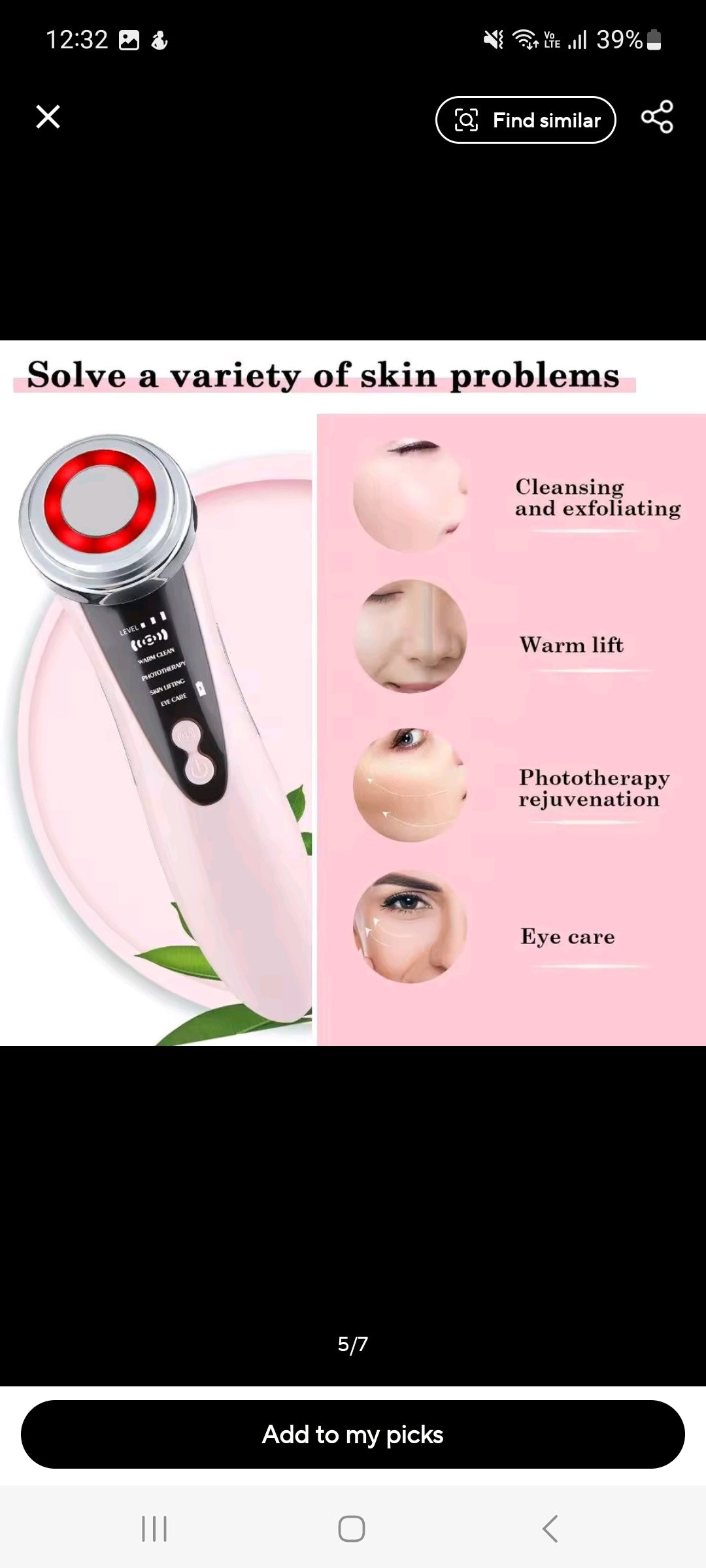 Multifunction Facial Massager 4 in 1 RF EMS
